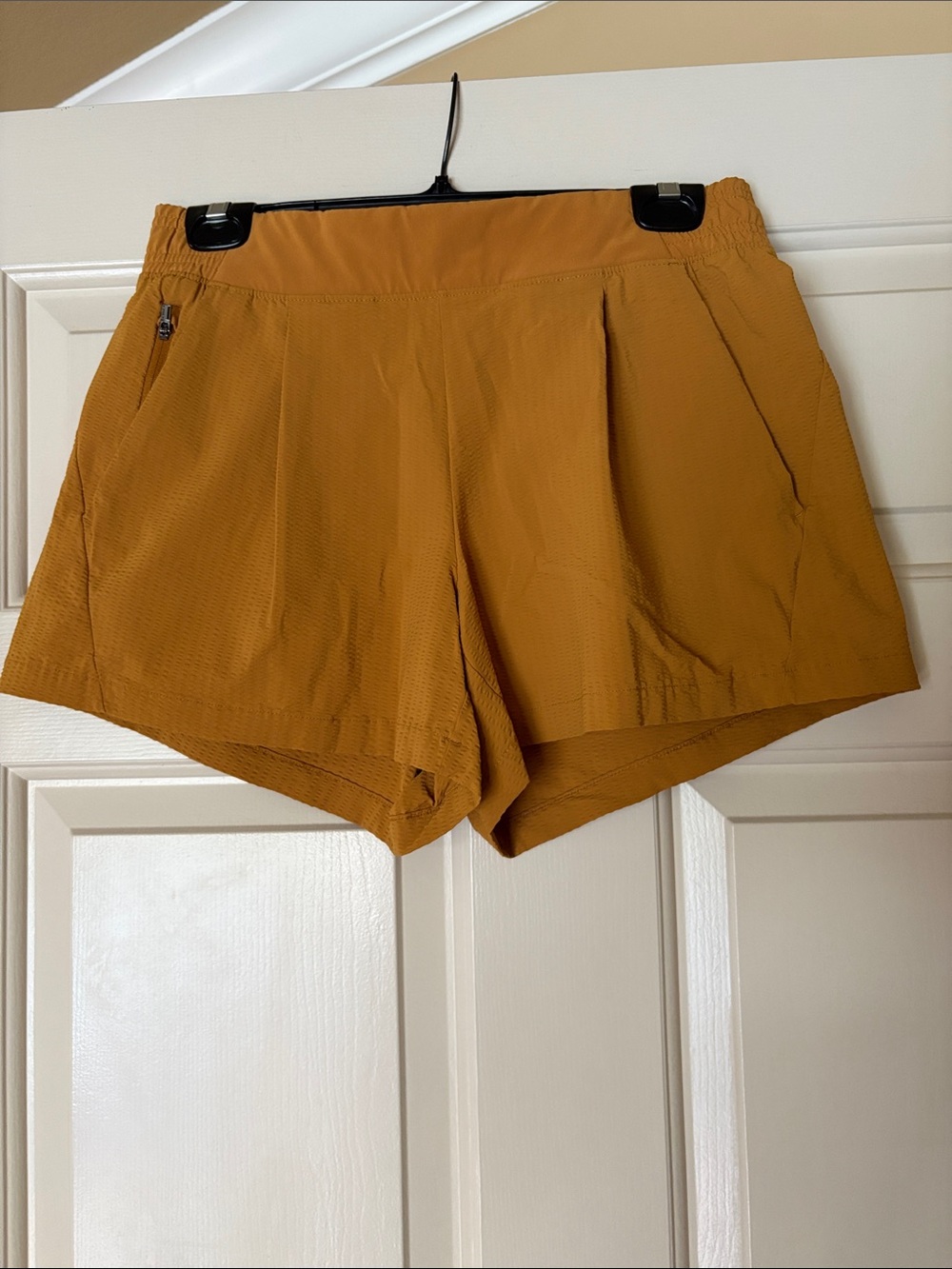 Athleta Mustard Yellow Athletic High-Waist Shorts